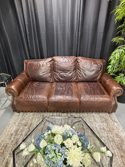 Brown Leather Couch - Abundant Home Collections