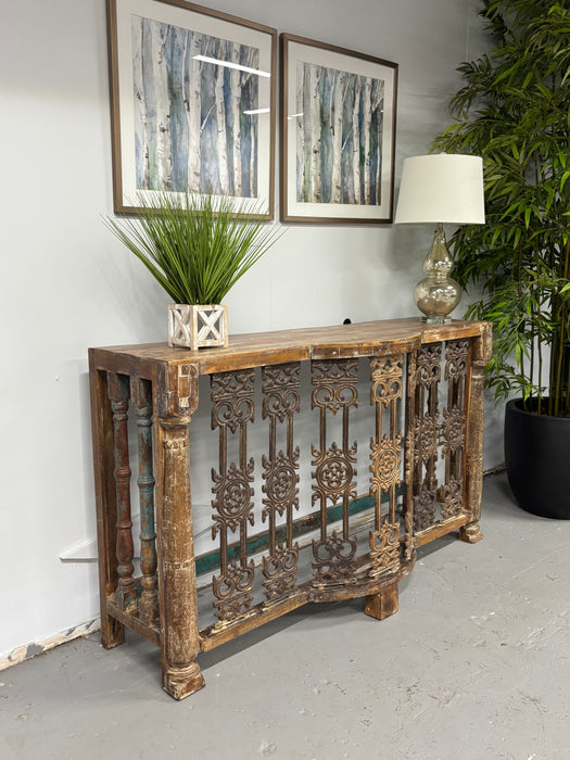 Rustic Modern Rod Iron & Reclaimed Wood Console Table! Brand New Condition! - Abundant Home Collections