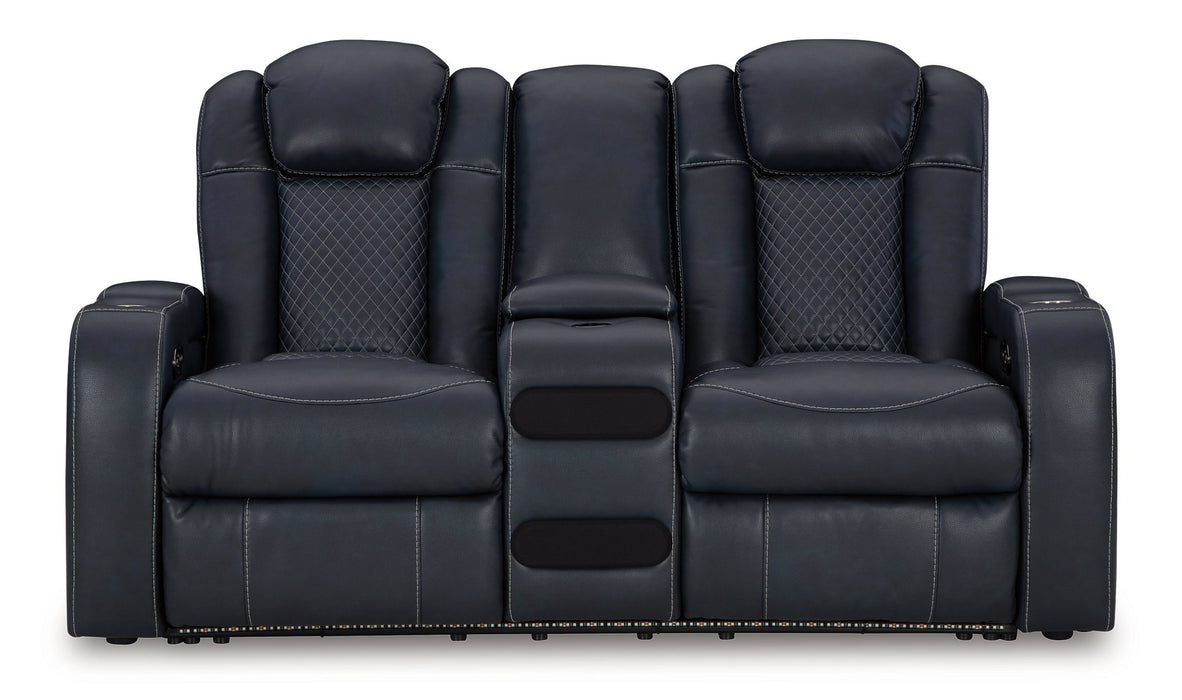 Fyne-Dyme Power Reclining Loveseat with Console - Abundant Home Collections