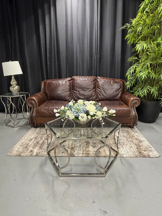 Brown Leather Couch - Abundant Home Collections