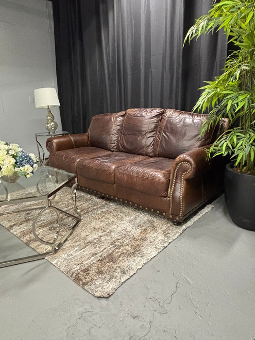 Brown Leather Couch - Abundant Home Collections