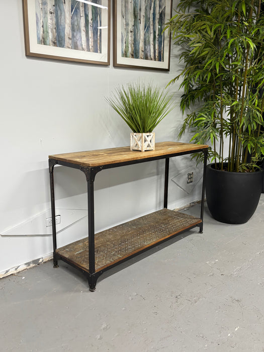 Gorgeous Wood & Metal Sofa Table With Intricate Design! Like New! - Abundant Home Collections