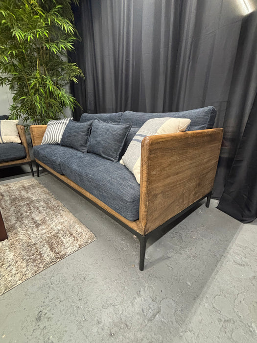 Reclaimed Wood Blue Upholstered Sofas from Zin Home - Abundant Home Collections
