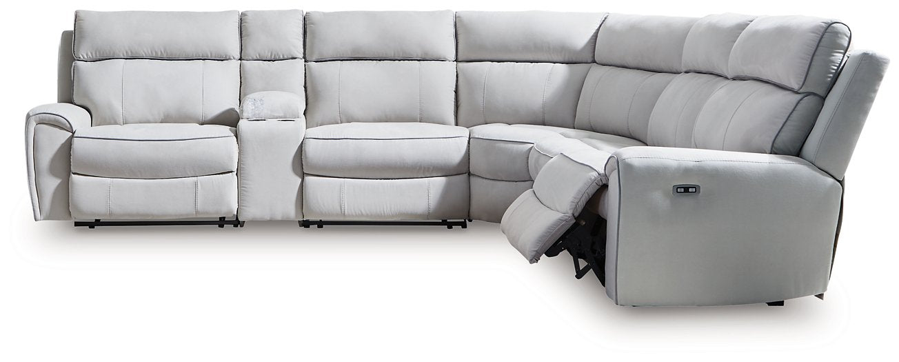 Social Pointe Reclining Sectional with Storage Console - Abundant Home Collections