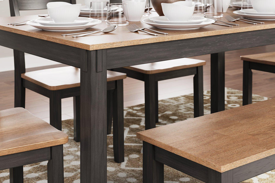 Gesthaven Dining Table with 4 Chairs and Bench (Set of 6) - Abundant Home Collections