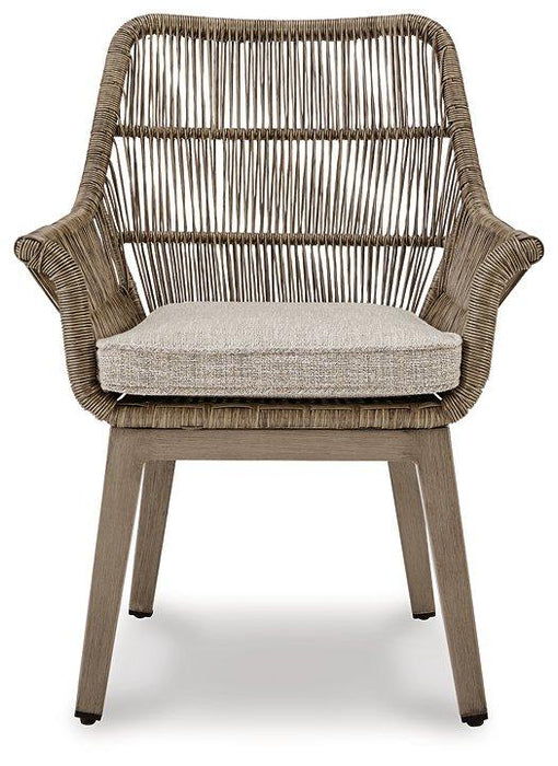 Beach Front Arm Chair with Cushion (Set of 2) - Abundant Home Collections