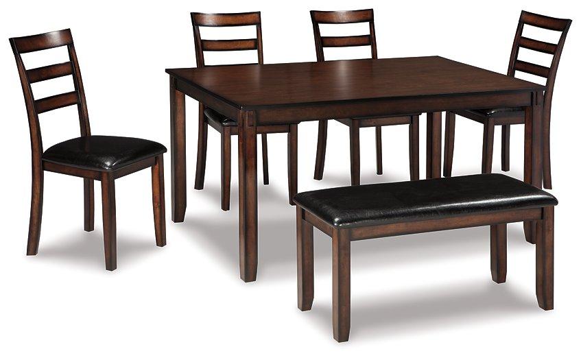Coviar Dining Table and Chairs with Bench (Set of 6) - Abundant Home Collections