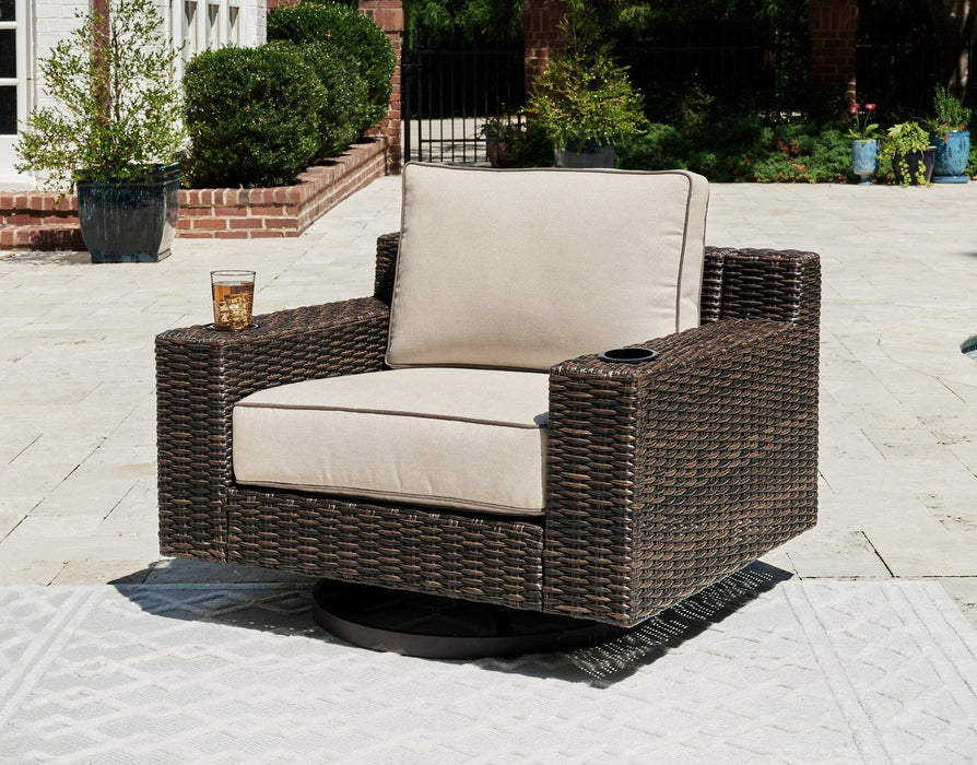 Coastline Bay Outdoor Swivel Lounge with Cushion - Abundant Home Collections