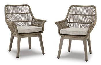 Beach Front Arm Chair with Cushion (Set of 2) - Abundant Home Collections