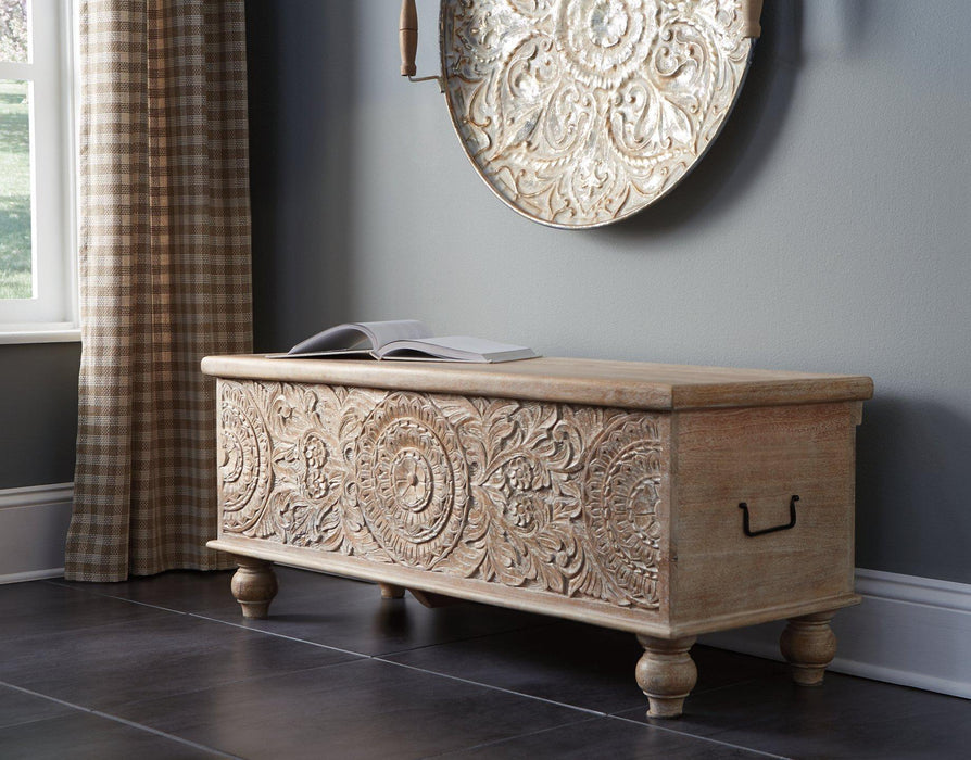 Fossil Ridge Storage Bench - Abundant Home Collections