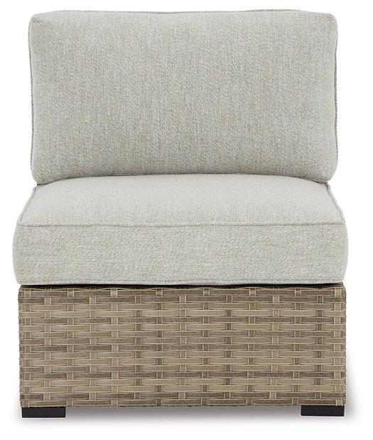 Calworth Outdoor Armless Chair with Cushion (Set of 2) - Abundant Home Collections