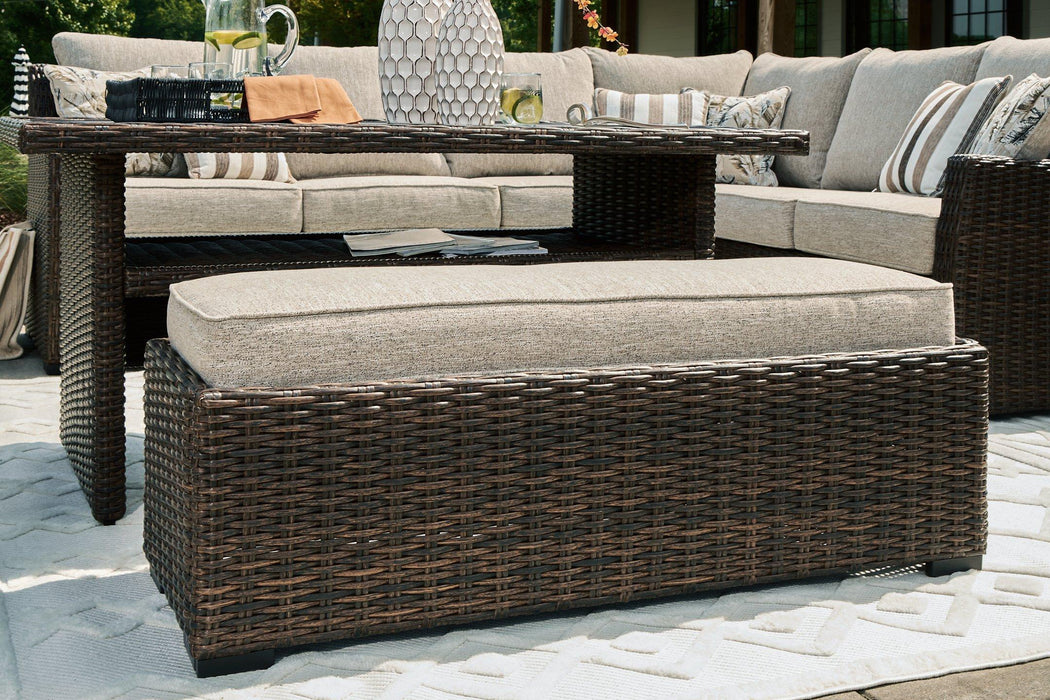 Brook Ranch Outdoor Sofa Sectional/Bench with Cushion (Set of 3) - Abundant Home Collections