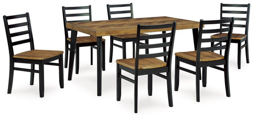 Blondon Dining Table and 6 Chairs (Set of 7) - Abundant Home Collections