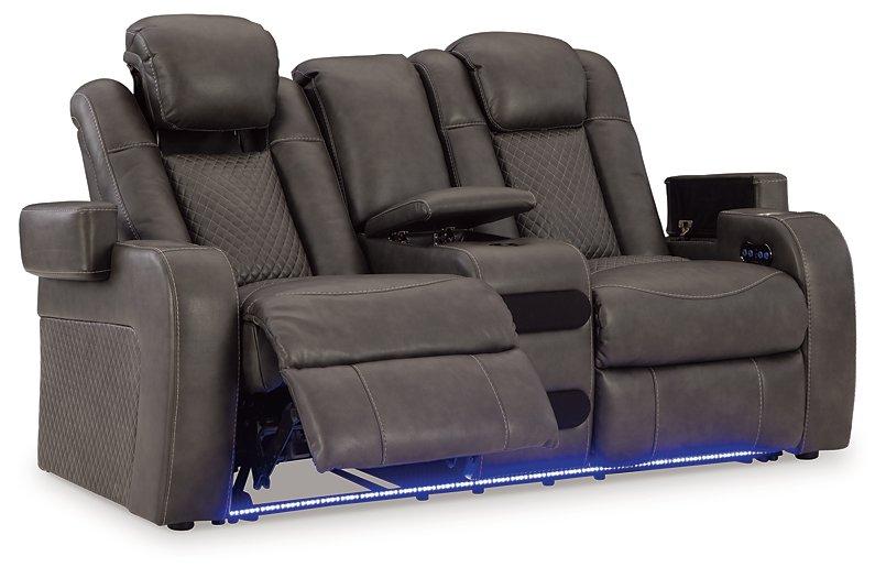 Fyne-Dyme Power Reclining Loveseat with Console - Abundant Home Collections