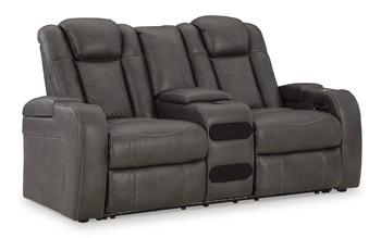 Fyne-Dyme Power Reclining Loveseat with Console - Abundant Home Collections