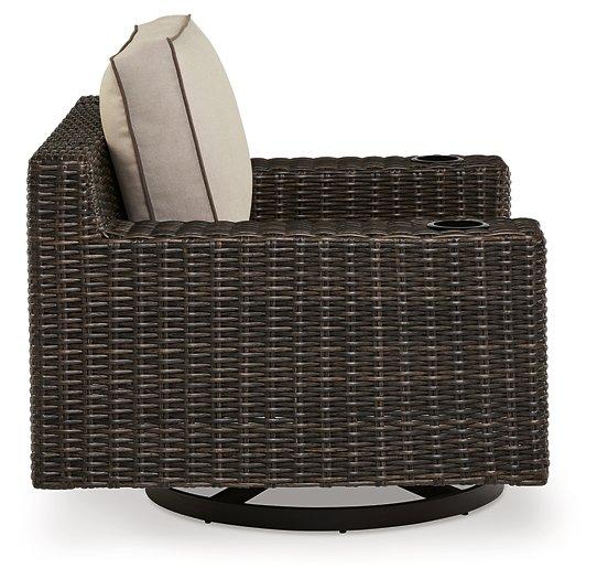 Coastline Bay Outdoor Swivel Lounge with Cushion - Abundant Home Collections