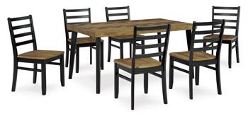 Blondon Dining Table and 6 Chairs (Set of 7) - Abundant Home Collections
