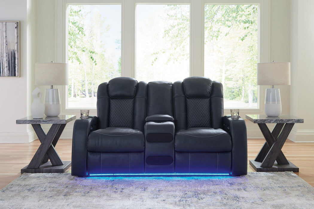 Fyne-Dyme Power Reclining Loveseat with Console - Abundant Home Collections