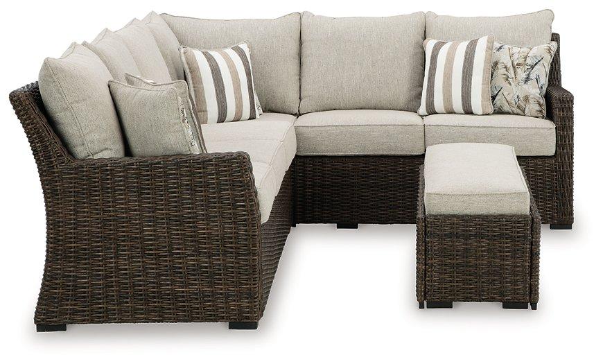 Brook Ranch Outdoor Sofa Sectional/Bench with Cushion (Set of 3) - Abundant Home Collections