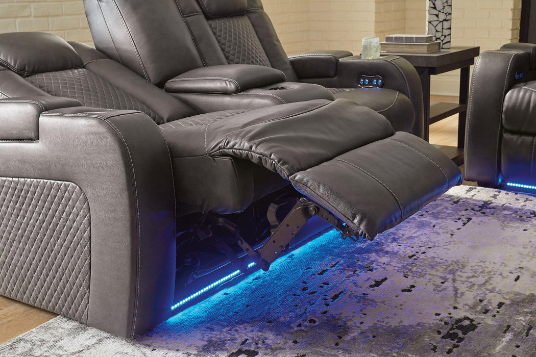 Fyne-Dyme Power Reclining Loveseat with Console - Abundant Home Collections