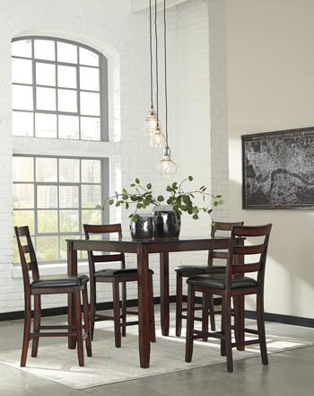 Coviar Counter Height Dining Table and Bar Stools (Set of 5) - Abundant Home Collections
