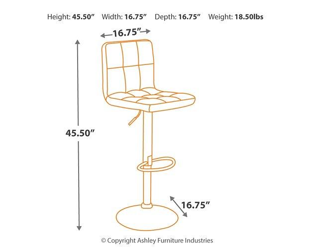 Bellatier Adjustable Height Bar Stool - Abundant Home Collections
