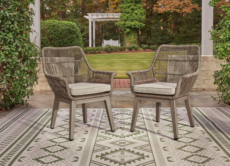 Beach Front Arm Chair with Cushion (Set of 2) - Abundant Home Collections