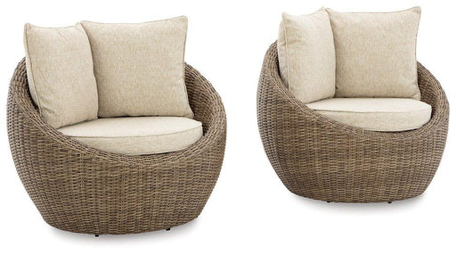 Danson Swivel Lounge with Cushion (Set of 2) - Abundant Home Collections