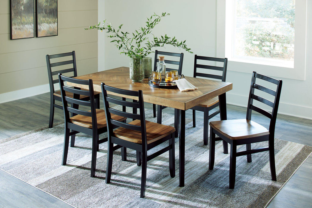 Blondon Dining Table and 6 Chairs (Set of 7) - Abundant Home Collections