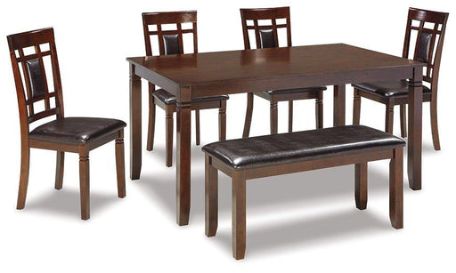 Bennox Dining Table and Chairs with Bench (Set of 6) - Abundant Home Collections