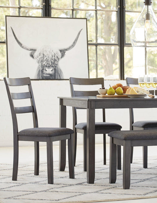 Bridson Dining Table and Chairs with Bench (Set of 6) - Abundant Home Collections