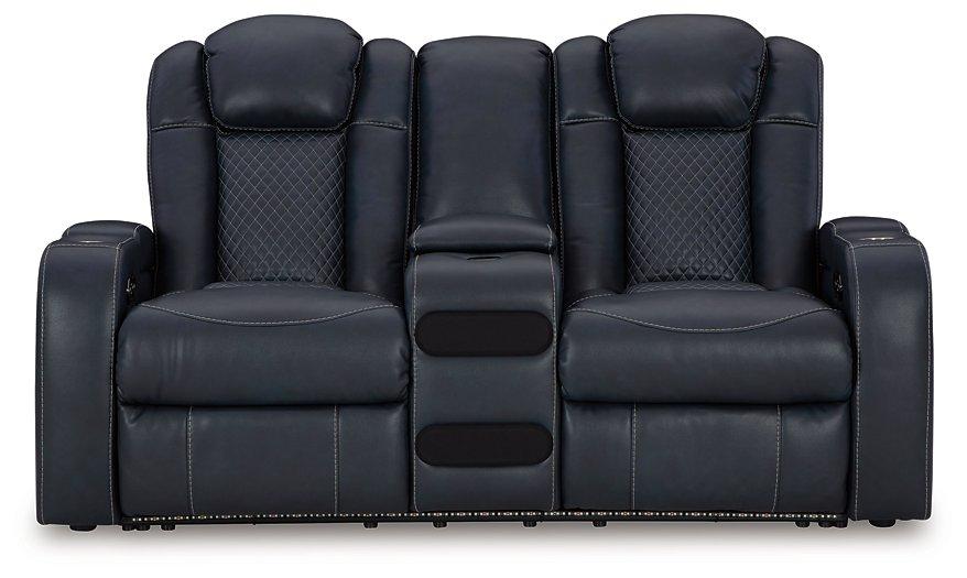 Fyne-Dyme Power Reclining Loveseat with Console - Abundant Home Collections