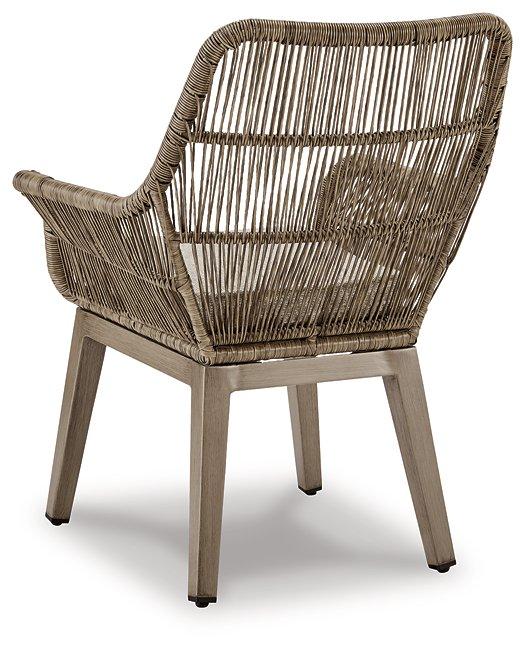 Beach Front Arm Chair with Cushion (Set of 2) - Abundant Home Collections