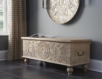 Fossil Ridge Storage Bench - Abundant Home Collections