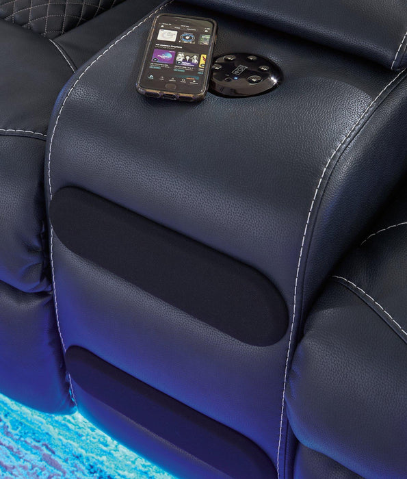 Fyne-Dyme Power Reclining Loveseat with Console - Abundant Home Collections
