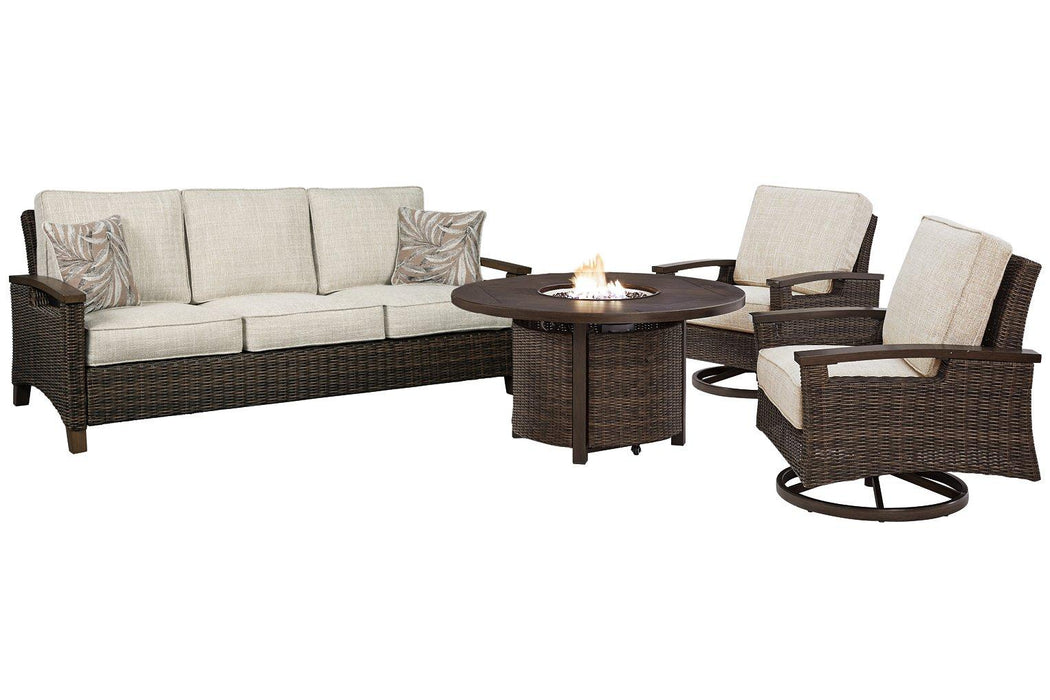 Paradise Trail Outdoor Sofa, Lounge Chairs and Fire Pit Table - Abundant Home Collections