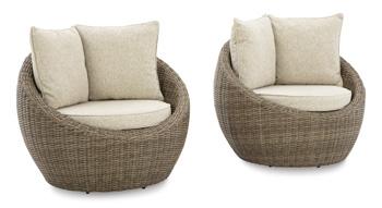 Danson Swivel Lounge with Cushion (Set of 2) - Abundant Home Collections