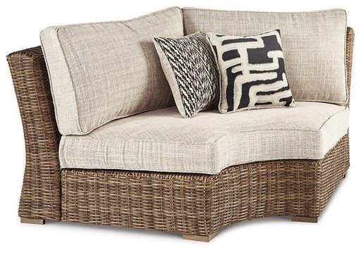 Beachcroft Outdoor Curved Corner Chair with Cushion - Abundant Home Collections