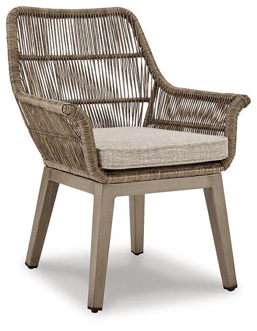 Beach Front Arm Chair with Cushion (Set of 2) - Abundant Home Collections