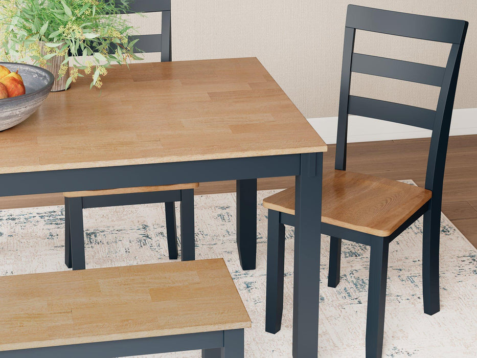 Gesthaven Dining Table with 4 Chairs and Bench (Set of 6) - Abundant Home Collections