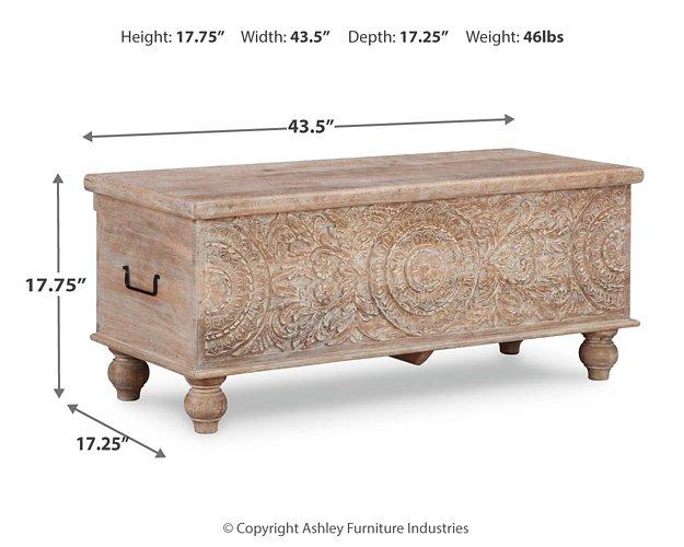 Fossil Ridge Storage Bench - Abundant Home Collections