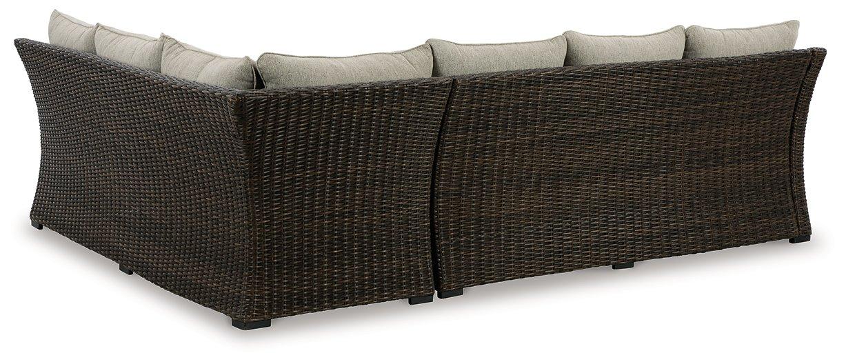 Brook Ranch Outdoor Sofa Sectional/Bench with Cushion (Set of 3) - Abundant Home Collections