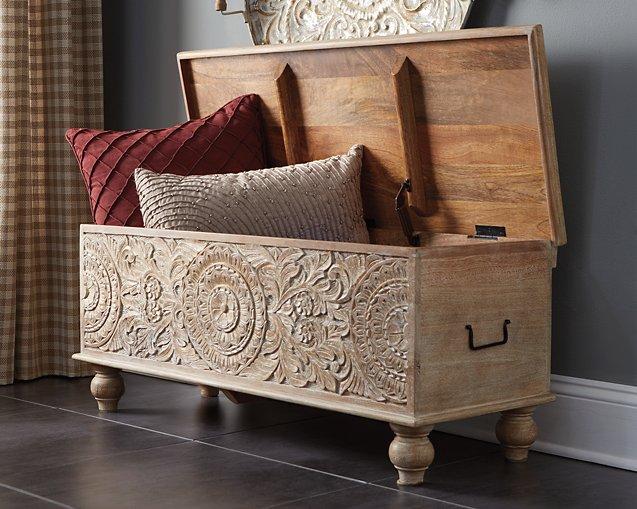 Fossil Ridge Storage Bench - Abundant Home Collections