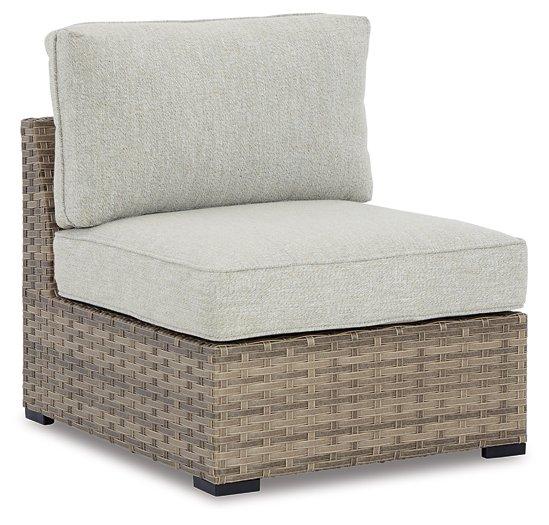 Calworth Outdoor Armless Chair with Cushion (Set of 2) - Abundant Home Collections