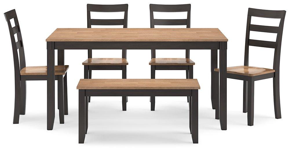 Gesthaven Dining Table with 4 Chairs and Bench (Set of 6) - Abundant Home Collections