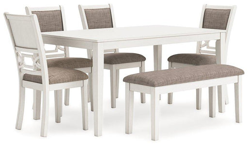 Erinberg Dining Table and 4 Chairs and Bench (Set of 6) - Abundant Home Collections