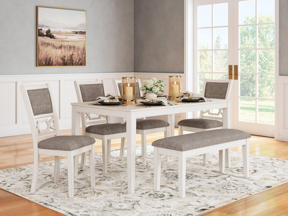 Erinberg Dining Table and 4 Chairs and Bench (Set of 6) - Abundant Home Collections
