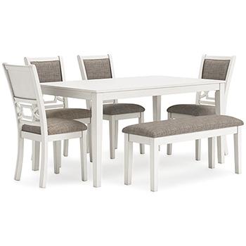 Erinberg Dining Table and 4 Chairs and Bench (Set of 6) - Abundant Home Collections