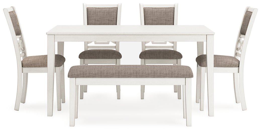 Erinberg Dining Table and 4 Chairs and Bench (Set of 6) - Abundant Home Collections