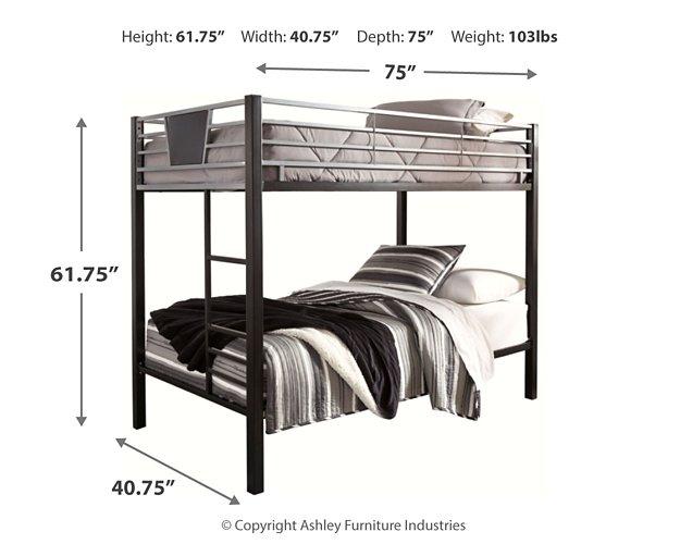Dinsmore Bunk Bed with Ladder - Abundant Home Collections